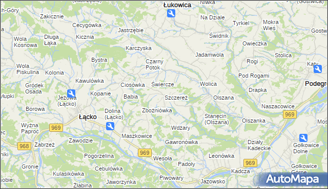 mapa Szczereż, Szczereż na mapie Targeo