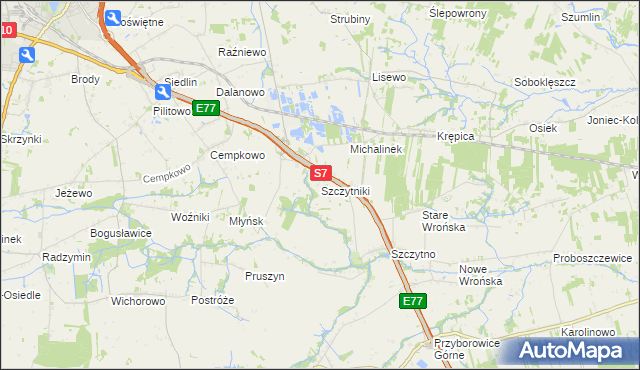 mapa Szczytniki gmina Załuski, Szczytniki gmina Załuski na mapie Targeo