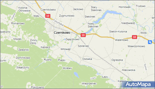 mapa Szkleniec gmina Czernikowo, Szkleniec gmina Czernikowo na mapie Targeo