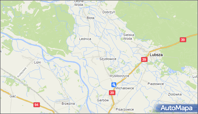 mapa Szydłowice, Szydłowice na mapie Targeo