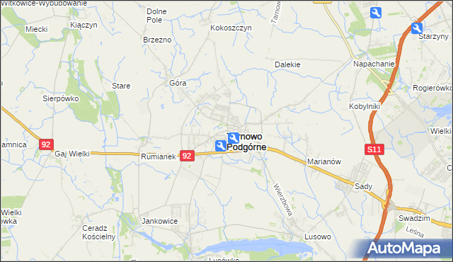 mapa Tarnowo Podgórne, Tarnowo Podgórne na mapie Targeo