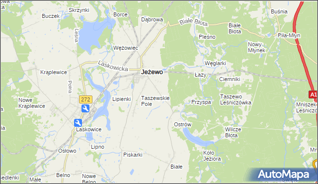 mapa Taszewo, Taszewo na mapie Targeo
