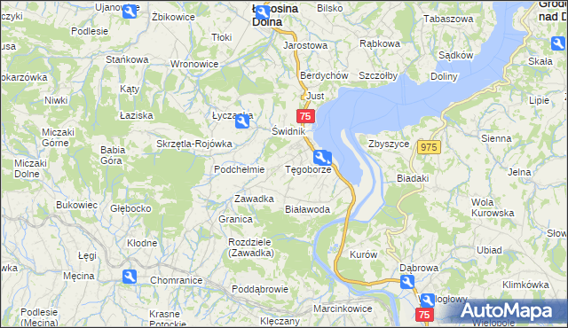 mapa Tęgoborze, Tęgoborze na mapie Targeo