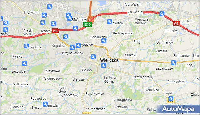 mapa Wieliczka, Wieliczka na mapie Targeo