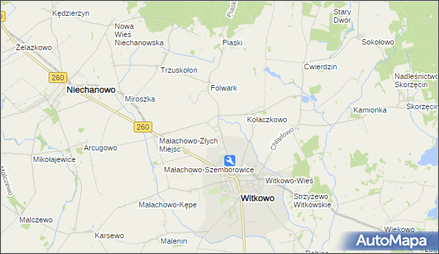 mapa Witkówko, Witkówko na mapie Targeo