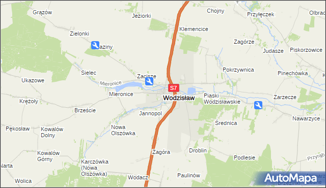 mapa Wodzisław, Wodzisław na mapie Targeo