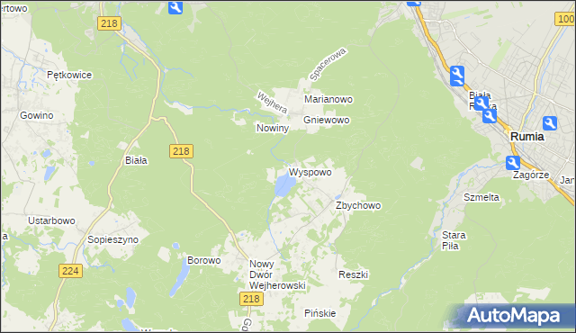 mapa Wyspowo, Wyspowo na mapie Targeo