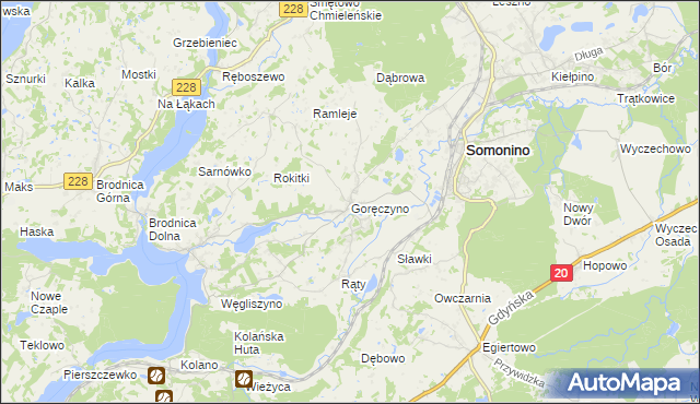 mapa Goręczyno, Goręczyno na mapie Targeo