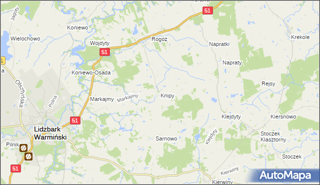 mapa Knipy, Knipy na mapie Targeo