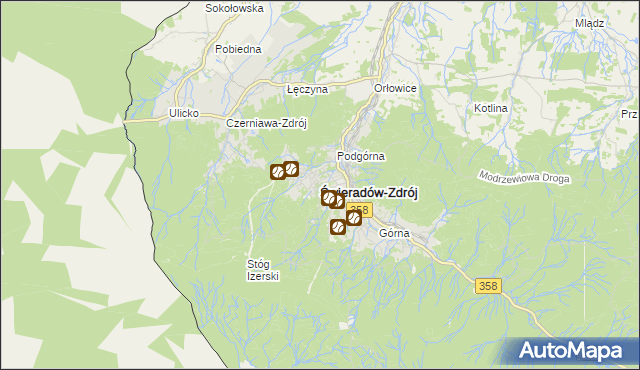 mapa Świeradów-Zdrój, Świeradów-Zdrój na mapie Targeo