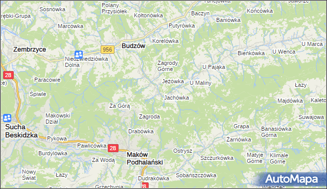 mapa Jachówka, Jachówka na mapie Targeo