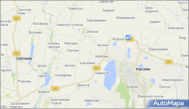 mapa Józefowo gmina Kleczew, Józefowo gmina Kleczew na mapie Targeo