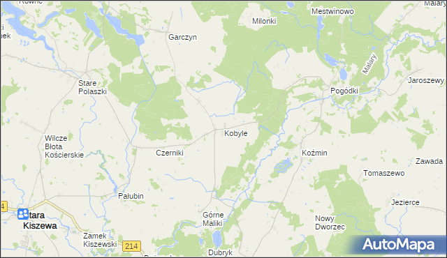 mapa Kobyle gmina Stara Kiszewa, Kobyle gmina Stara Kiszewa na mapie Targeo