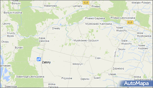 mapa Mierzęcin gmina Zatory, Mierzęcin gmina Zatory na mapie Targeo