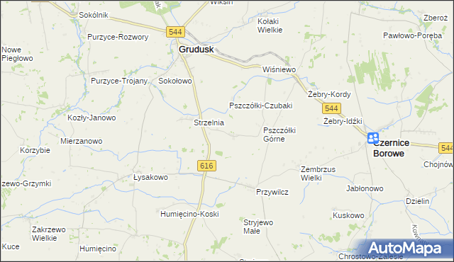 mapa Pszczółki-Szerszenie, Pszczółki-Szerszenie na mapie Targeo
