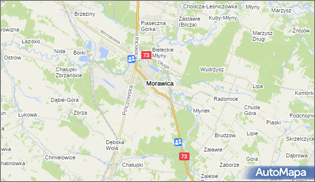 mapa Wola Morawicka, Wola Morawicka na mapie Targeo