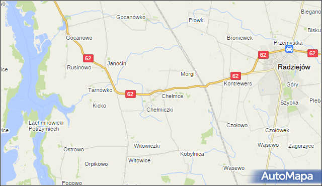 mapa Chełmce gmina Kruszwica, Chełmce gmina Kruszwica na mapie Targeo