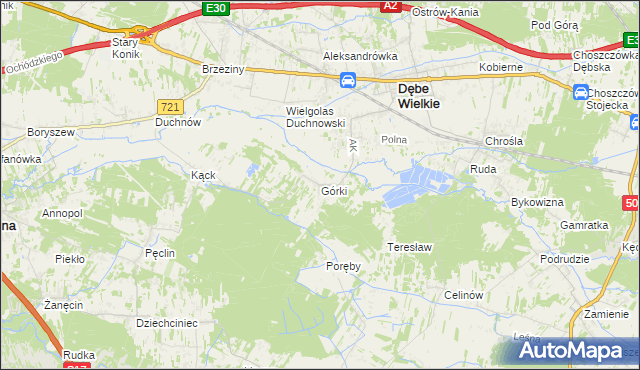 mapa Górki gmina Dębe Wielkie, Górki gmina Dębe Wielkie na mapie Targeo