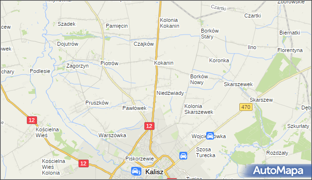 mapa Niedźwiady gmina Żelazków, Niedźwiady gmina Żelazków na mapie Targeo
