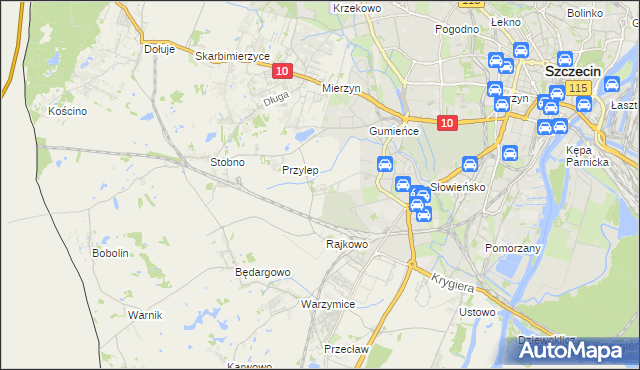 mapa Ostoja gmina Kołbaskowo, Ostoja gmina Kołbaskowo na mapie Targeo