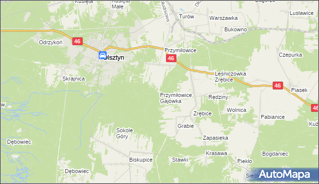 mapa Przymiłowice Gajówka, Przymiłowice Gajówka na mapie Targeo