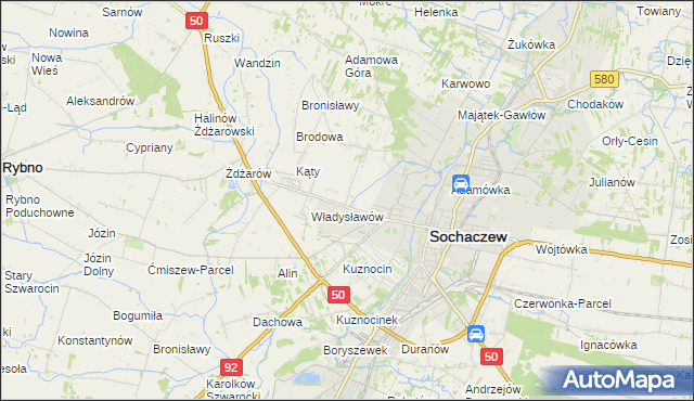 mapa Rozlazłów, Rozlazłów na mapie Targeo