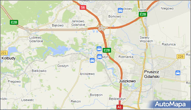 mapa Straszyn, Straszyn na mapie Targeo