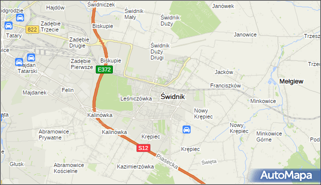 mapa Świdnika, Świdnik na mapie Targeo