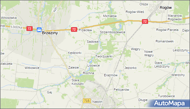 mapa Tworzyjanki, Tworzyjanki na mapie Targeo