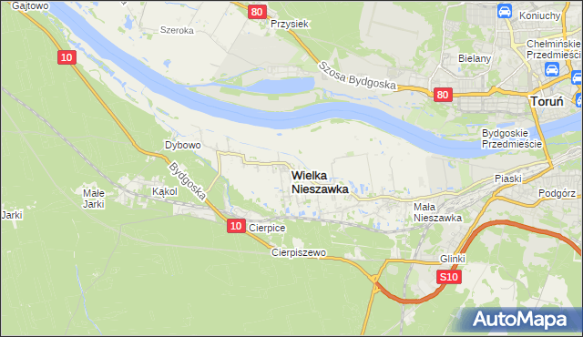 mapa Wielka Nieszawka, Wielka Nieszawka na mapie Targeo