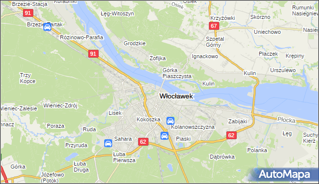 mapa Włocławka, Włocławek na mapie Targeo