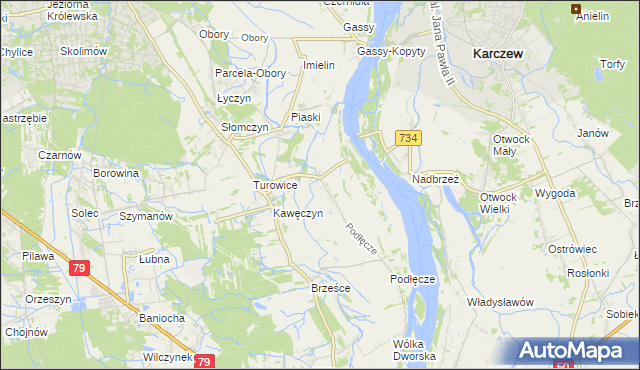 mapa Dębówka gmina Konstancin-Jeziorna, Dębówka gmina Konstancin-Jeziorna na mapie Targeo