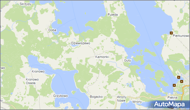 mapa Kamionki gmina Giżycko, Kamionki gmina Giżycko na mapie Targeo