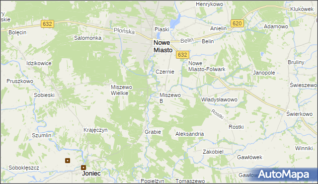mapa Miszewo B, Miszewo B na mapie Targeo