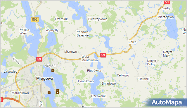 mapa Muntowo, Muntowo na mapie Targeo