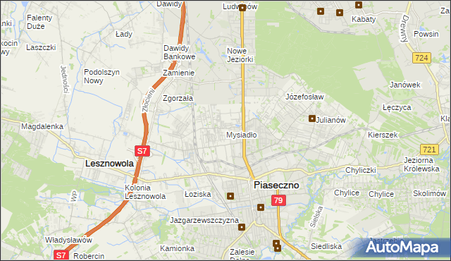 mapa Mysiadło, Mysiadło na mapie Targeo
