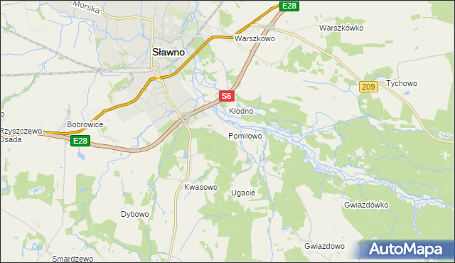 mapa Pomiłowo, Pomiłowo na mapie Targeo
