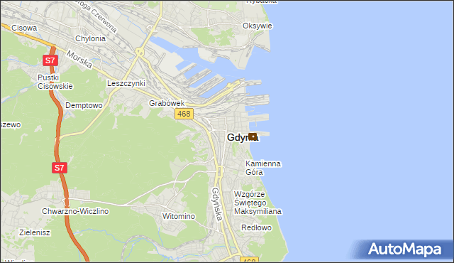 mapa Gdyni, Gdynia na mapie Targeo
