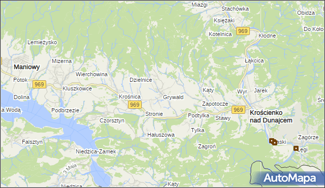mapa Grywałd, Grywałd na mapie Targeo
