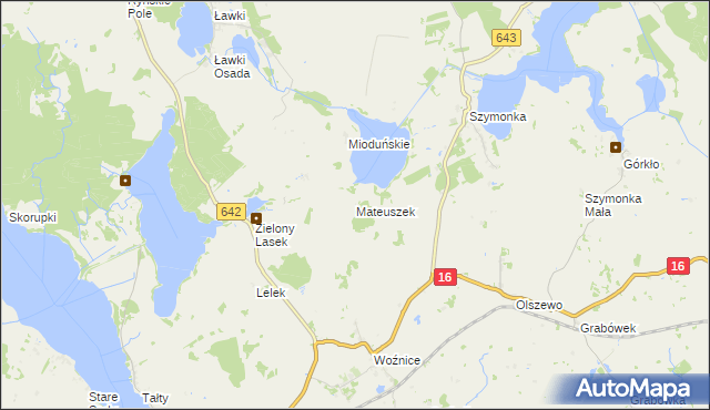 mapa Mateuszek, Mateuszek na mapie Targeo