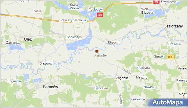 mapa Składów, Składów na mapie Targeo