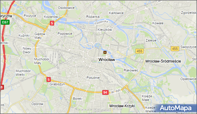 mapa Wrocławia, Wrocław na mapie Targeo
