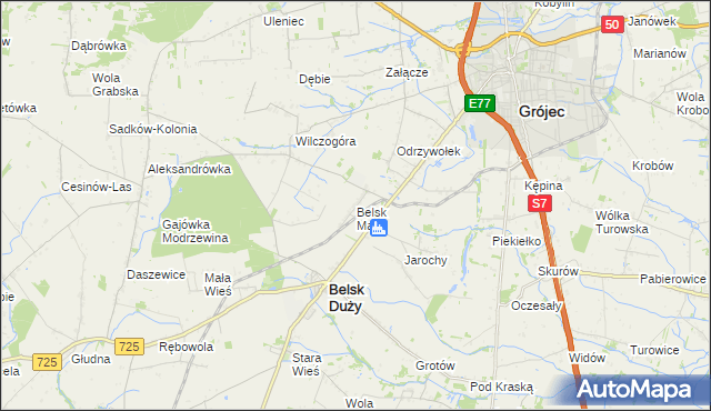 mapa Belsk Mały, Belsk Mały na mapie Targeo