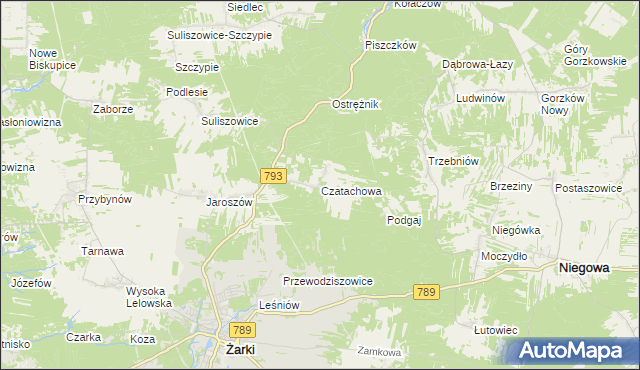 mapa Czatachowa, Czatachowa na mapie Targeo