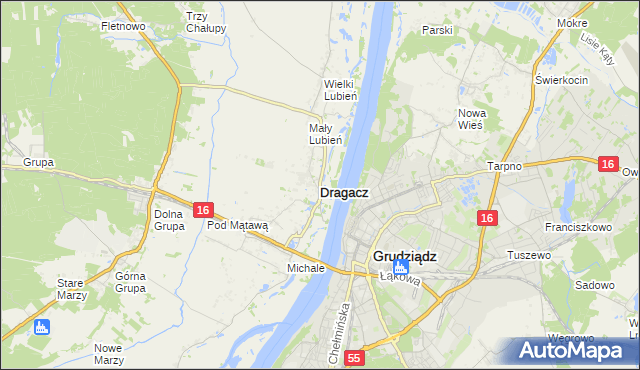mapa Dragacz, Dragacz na mapie Targeo