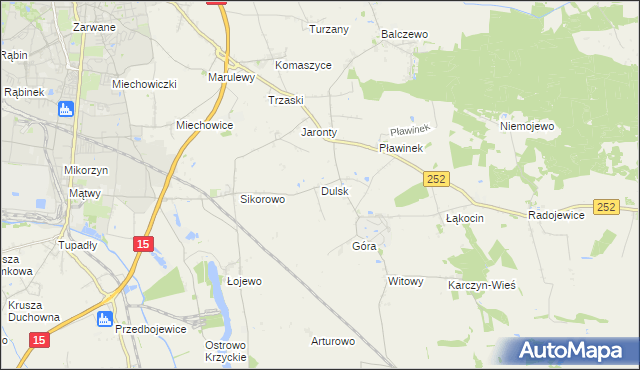 mapa Dulsk gmina Inowrocław, Dulsk gmina Inowrocław na mapie Targeo