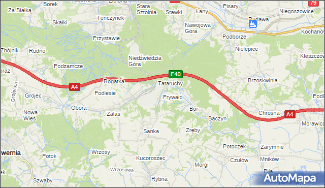 mapa Frywałd, Frywałd na mapie Targeo