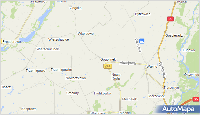 mapa Gogolinek, Gogolinek na mapie Targeo