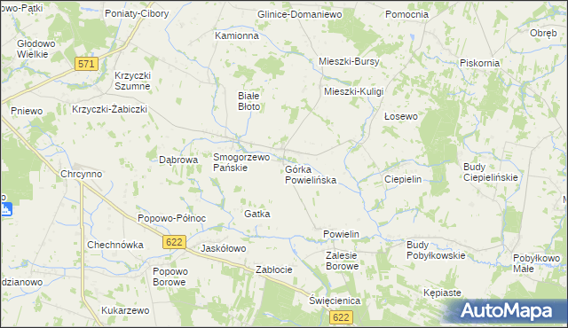 mapa Górka Powielińska, Górka Powielińska na mapie Targeo