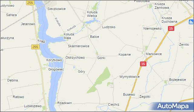 mapa Górki gmina Strzelno, Górki gmina Strzelno na mapie Targeo